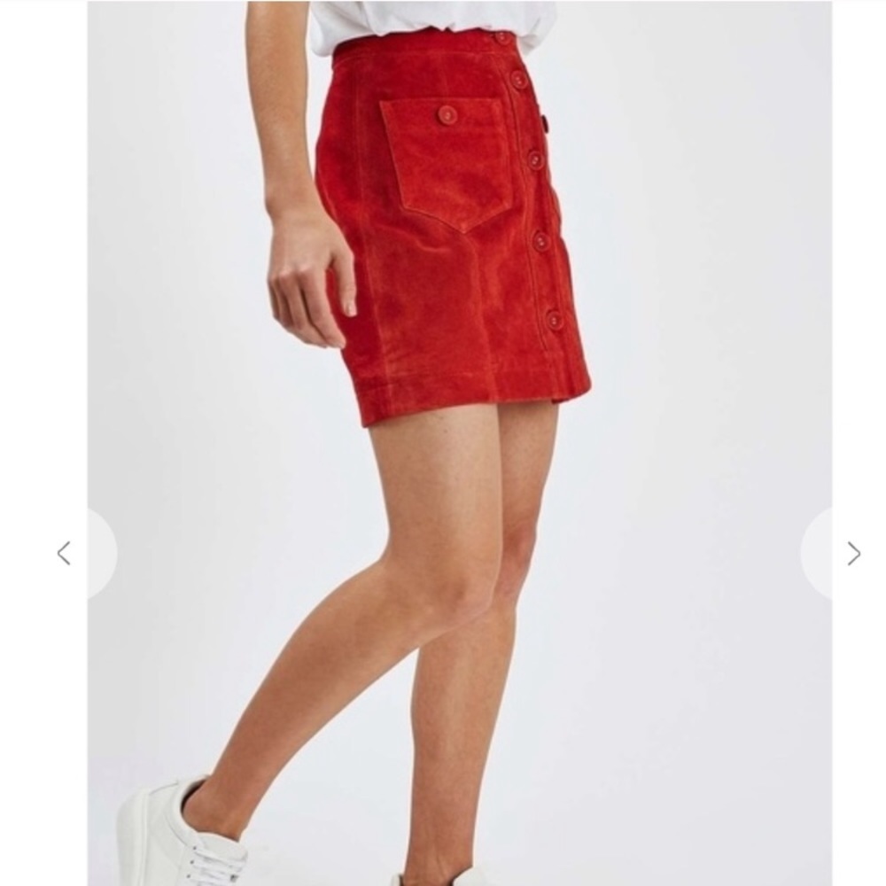 Topshop Burnt Orange Suede Skirt **RARE**
